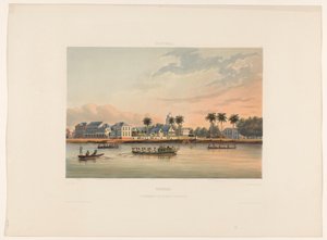 Rive avec la maison du gouverneur à Paramaribo, Suriname