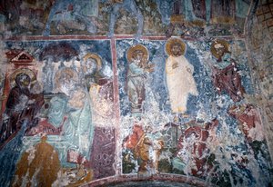 Christ et saints, fresque dans l