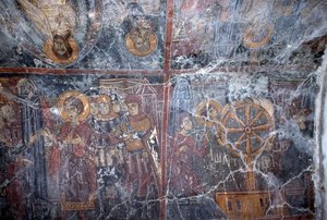 Fresque à thème religieux, par Ioannis Pagomenos, fresque dans l