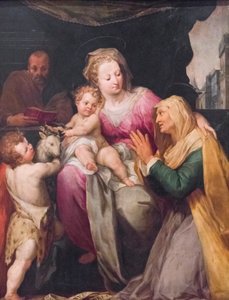 Sainte famille avec Sainte Anne et Saint Jean