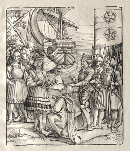 Maximilien fait la paix avec Henri VII - possibly by Peter Flötner