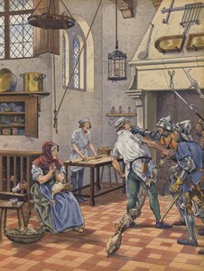 Un cuisinier saisi dans sa cuisine par des hommes d