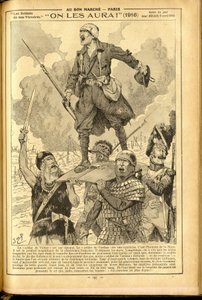 Agenda Buvard du Bon Marché 1917 - Illustration de Job : Nous les aurons ! 1916 - Guerre de 14-18, Médical, Médecine, Santé, Uniformes, Grandes Batailles, Armure - Soldats, Gaulois - Historique