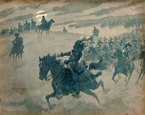 Allégorie de Joachim Murat passant avec sa cavalerie devant Napoléon Ier - pseudonym for Onfray de Breville Jacques Job