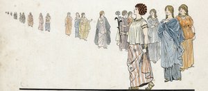 Femmes des "hommes libres" portant leurs robes agrafées sur l