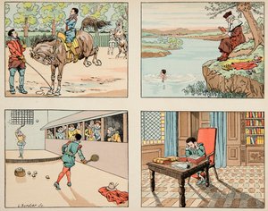 Illustration tirée du livre « Le bon roy Henri », illustrée par Jacques Marie Gaston Onfray de Bréville dit JOB (1858-1931) : Éducation de Henri IV - pseudonym for Onfray de Breville Jacques Job