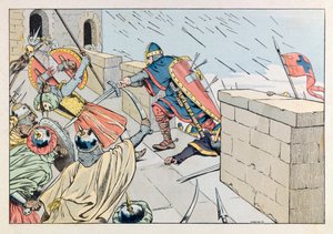 Illustration du livre « Les épées de France » : Prise de Jérusalem par Godefroy de Bouillon en 1099