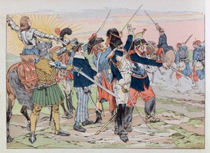 Illustration du livre « Les épées de France » : Allégorie des gloires de France aux poilus de 1914 - pseudonym for Onfray de Breville Jacques Job