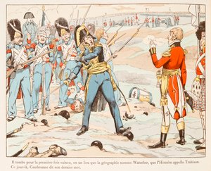 A Waterloo Cambronne contre les Anglais lui demandant de partir en 1815