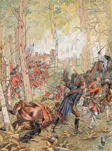 George Washington à la bataille de Monongahela contre les Français le 9 juillet