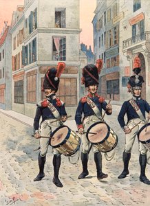 Uniforme des troupes françaises à travers les âges : tambours de la garde nationale de Paris - pseudonym for Onfray de Breville Jacques Job