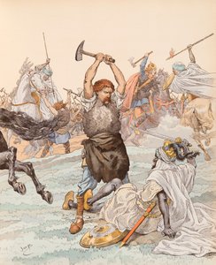 Le forgeron de Poitiers pendant la bataille de Poitiers en 732 - pseudonym for Onfray de Breville Jacques Job