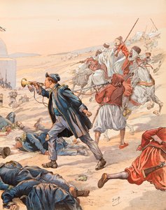 Jacques Marie Gaston Onfroy de Bréville dit JOB (1858-1931) - Le clairon de Sidi Brahim (Le clairon Guillaume Rolland (1821-1916) sonna la charge pour lever les troupes contre Abd el-Kader en 1842), Collection privée