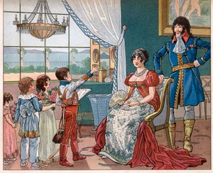 Joachim Murat (1767-1815) avec sa femme Caroline Bonaparte (1782-1839) et leurs enfants