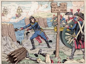 Napoléon à Toulon - (Siège de Toulon) 1793 - lithographie de Job (Jacques Onfroy de Bréville) dans « Le Grand Napoléon des Petites Enfants » 1893