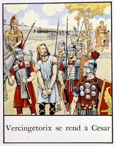 Vercingétorix se rend à César - dans « Petite histoire de France » par Jacques Bainville, éd. Mane