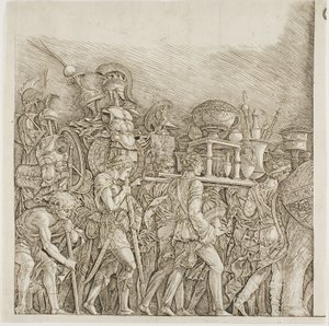 Triomphe de César : Soldats portant des trophées