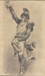 Soldat avec bras levé - studio of A. W. A. Plâté Studio (Ceylonese)
