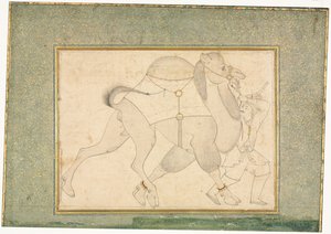 Chameau et palefrenier ; Illustration sur une seule page