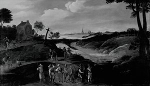 Paysage avec figures - the younger Joos de Momper