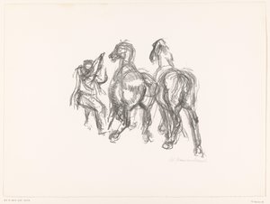 Homme et chevaux - unknown (signed by artist)