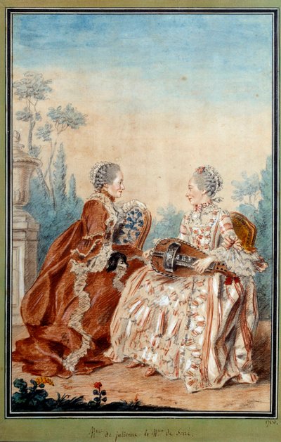 Madame de Julienne et Madame de Serre faisant de la musique - Carmontelle