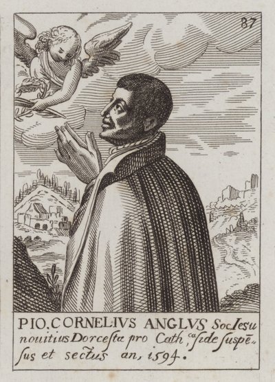 John Cornelius, prêtre catholique jésuite anglais et martyr (gravure) - (after) English School
