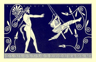 Silen balançant une jeune fille, illustration de 