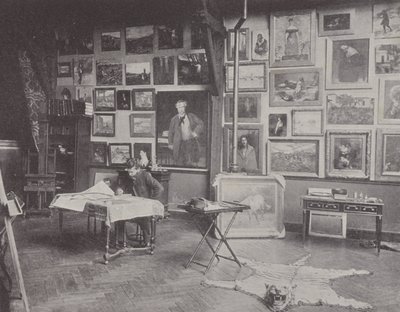 Le peintre français Alfred Philippe Roll dans son atelier - (after) French Photographer