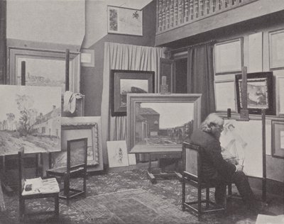 Le peintre français Jean Charles Cazin dans son atelier - (after) French Photographer