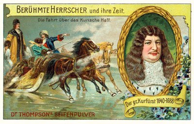 Frédéric-Guillaume, Électeur de Brandebourg, traversant la lagune de Courlande gelée - (after) German School