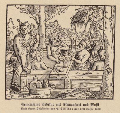 Bains mixtes avec festin et musique - (after) German School