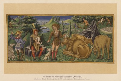 Scène du poème Arcadia de Jacopo Sannazaro - (after) Italian School