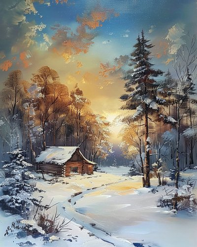 Cabane au milieu d