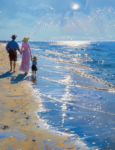 Paysage avec une plage isolée - F. Abderrahim