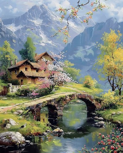 Beau paysage avec un lac - F. Abderrahim