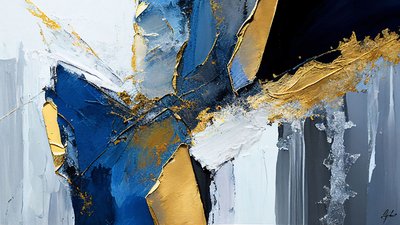 Peinture texturée à gros coups de pinceau, Art numérique imprimable - F. Abderrahim