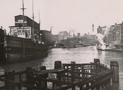 Vue du pont de Rush St. et de la fabrique de savon Kirks, 1894 - A.C. Christensen