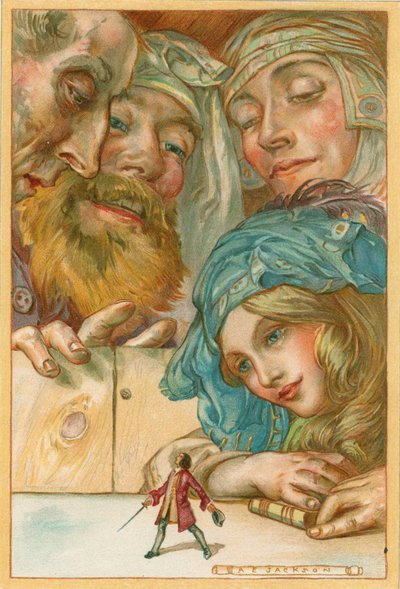 Scène des Voyages de Gulliver par Jonathan Swift, 1911 - AE Jackson