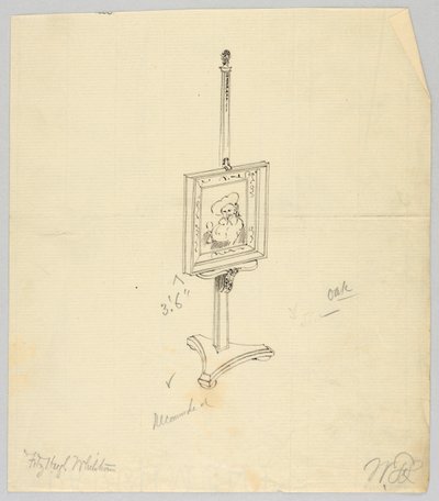 Conception pour un chevalet de peinture en chêne - A.N. Davenport Co.