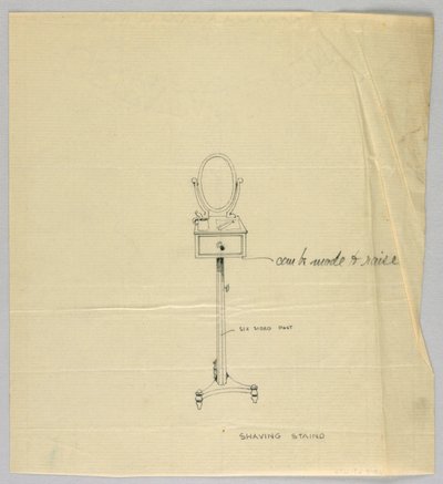 Conception pour un support de rasage avec miroir ovale - A.N. Davenport Co.