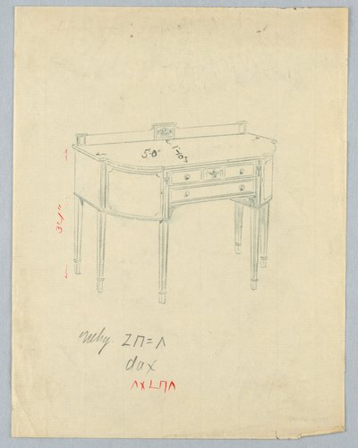 Conception pour buffet avec motifs de vase néo-classiques - A.N. Davenport Co.