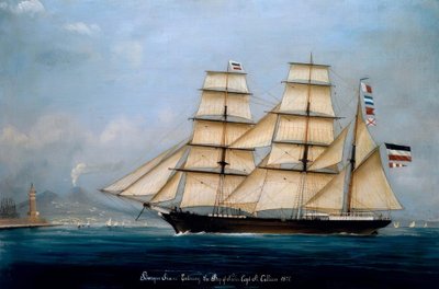 Barque Sirene entrant dans la baie de Naples, Capt. A. Calliess - A. Calliess