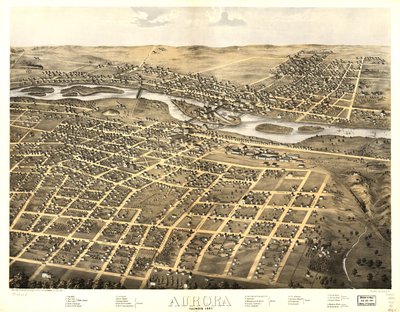 Aurora, Illinois 1867. LOC 73693341 - A.; Chicago Lithographing Co. Ruger