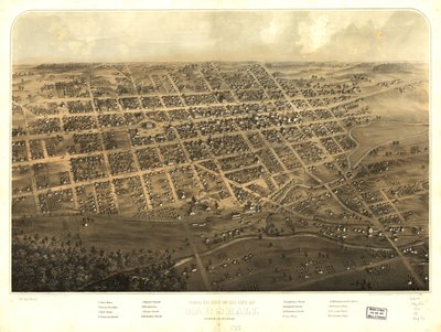 Vue aérienne de la ville de Marshall, Calhoun Co, Michigan. LOC 73693437 - A.; Chicago Lithographing Co. Ruger