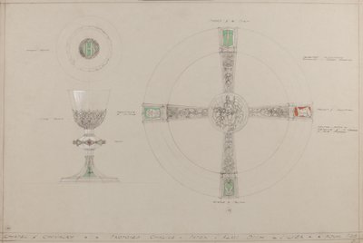 Chapelle de la Chevalerie : calice, patène et plat d