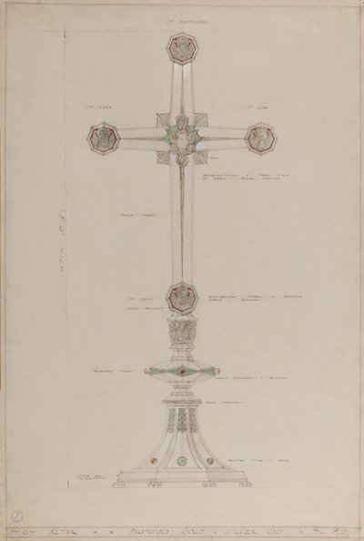 Haut Autel : croix en or et argent proposée, 5 pieds de haut - A. Edward Jones and Co.