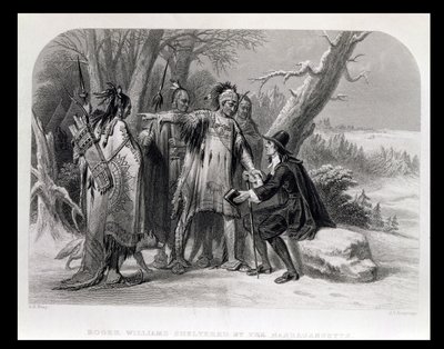 Roger Williams abrité par les Narragansetts, 1636, de 