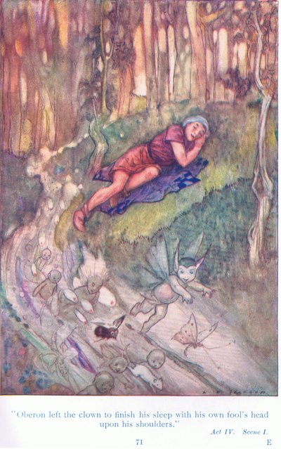 Oberon a laissé le clown finir son sommeil avec sa tête de fou sur ses épaules (Le Songe d
