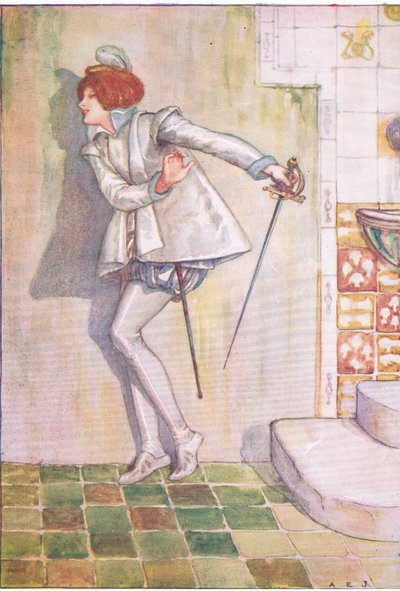 Pauvre Viola craignait de regarder son épée (La Nuit des rois), de Contes de Shakespeare publié par Ward Lock & Co Ltd - A. Jackson